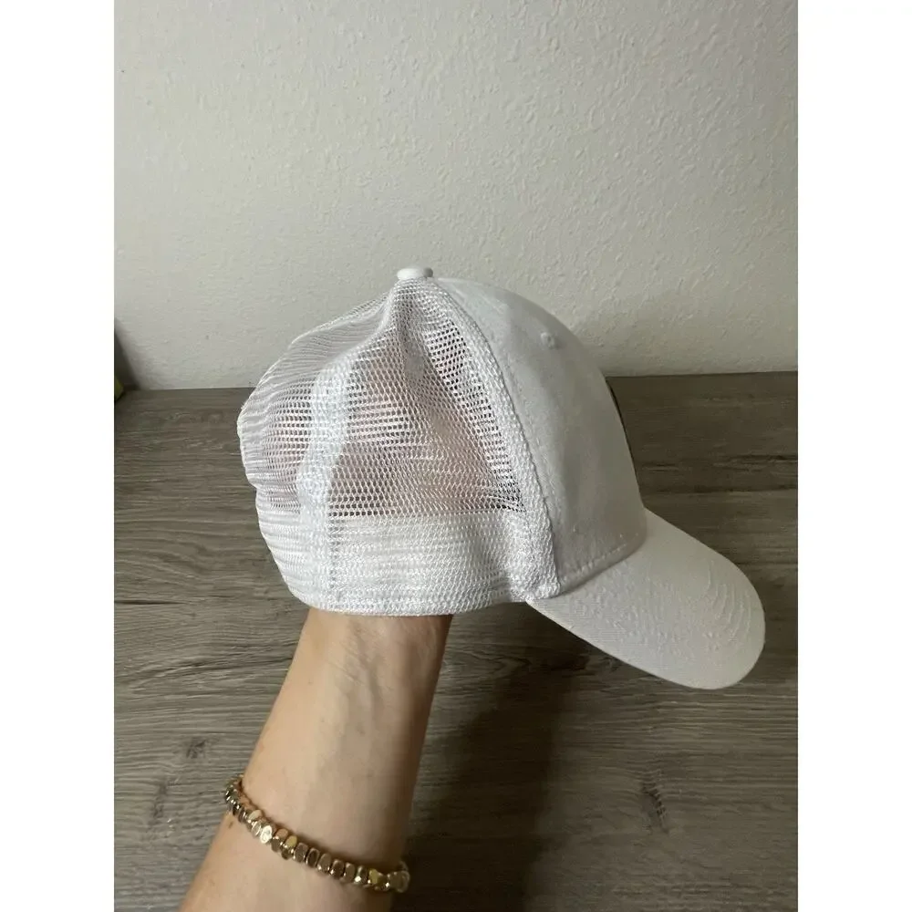 Psycho Bunny Mens Baseball Cap - White with Perforated Bunny Logo - One Size